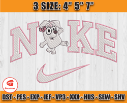 nike x cute bluey embroidery, nike embroidery, embroidery pattern