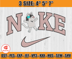 nike x bluey embroidery, embroidery machine, cartoon embroidery