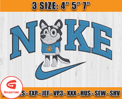 nike x bluey embroidery embroidery, bluey character embroidery, embroidery machine