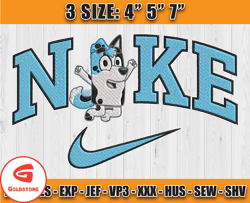 nike x bingo, nike embroidery, bluey embroidery, bluey cartoon inspired embroidery