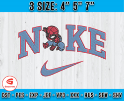 spiderman nike embroidery, superhero embroidery, cartoon machine embroidery