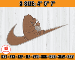 Nike Grizz Bear Embroidery, We Bare Bears Embroidery, embroidery file