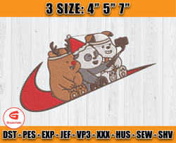 Nike Cute Bears Embroidery, Nike Disney Embroidery, We Bare Bears Embroidery