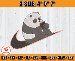 Nike Panda Bear Embroidery, We Bare Bears Embroidery, Cartoon Inspired Embroidery