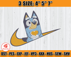 Nike x Bluey Embroidery, Embroidery Machine file, Bluey Cartoon Embroidery