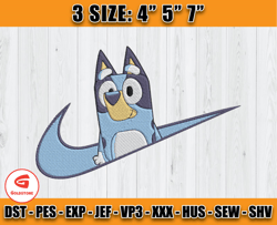 bluey embroidery, disney nike embroidery, embroidery machine