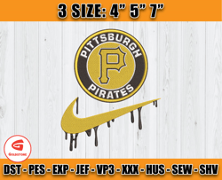 Nike Pittsburgh Pirates Embroidery, MLB Teams embroidery, Embroidery pattern