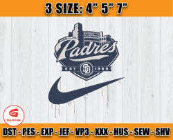 San Diego Padres Embroidery, Nike MLB embroidery, Embroidery pattern