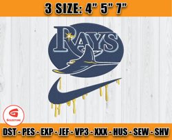 Tampa Bay Rays Nike Embroidery, Nike MLB Embroidery, Embroidery Machine file