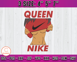 queen nike embroidery, nike logo embroidery, embroidery pattern
