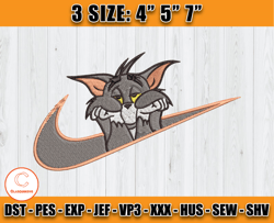 nike tom embroidery, nike disney embroidery file, tom and jerry embroidery