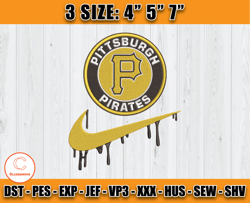 nike pittsburgh pirates embroidery, mlb teams embroidery, embroidery pattern