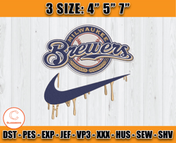 milwaukee brewers embroidery, mlb nike embroidery, embroidery pattern