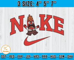 nike anger embroidery, nike cartoon embroidery, inside out embroidery