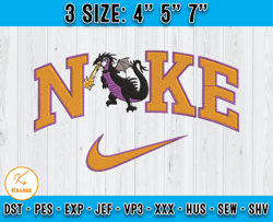 nike dragon embroidery, disney nike embroidery, maleficent embroidery,
