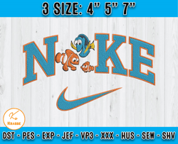 character finding nemo embroidery, disney nike embroidery, machine embroidery pattern