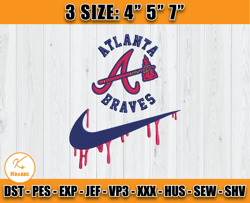 atlanta braves embroidery, nike x mlb embroidery, machine embroidery pattern