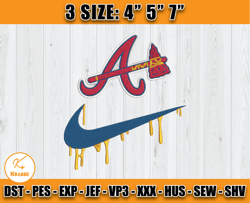 atlanta braves embroidery, mlb nike embroidery, embroidery machine file