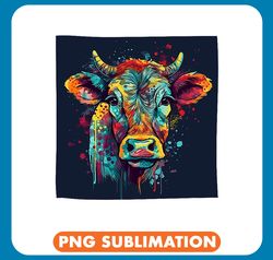 cow lover cattle cow colorful graphic png