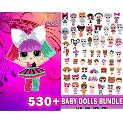 lol doll mega bundle svg, lol surprise dolls svg, lol dolls svg, lol baby svg, lol bundle svg, cartoon baby svg