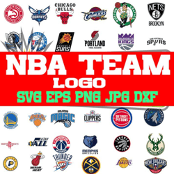 nba logo 100 files bundle, nba svg, nba teams svg, nba png, nba basketball, vector, vinyl, eps, png, cricut, silhouette