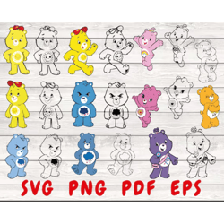 evil care bears svg bundle, care bears layered cricut, funny svg, funny care bears svg bundle, sarcastic care bears svg