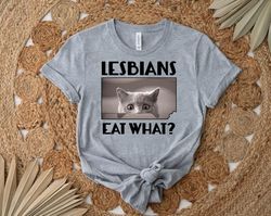 lesbians eat what funny scared kitten shirt, gift shirt for her him