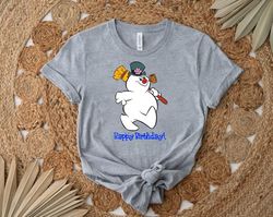 frosty happy birthday shirt, gift shirt for her him