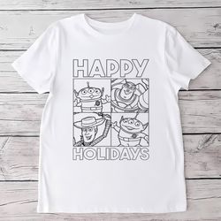 disney pixar toy story happy holidays line box ups t shirt