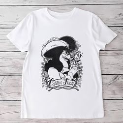 disney peter pan captain hook outline portrait t shirt