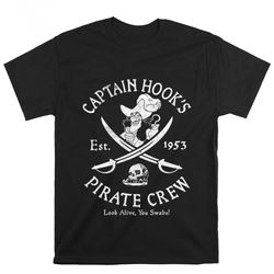 disney peter pan captain hook pirate crew est 1953 t shirt