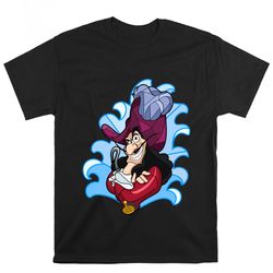 disney villains captain hook portrait t shirt, peter pan cahracter shirt