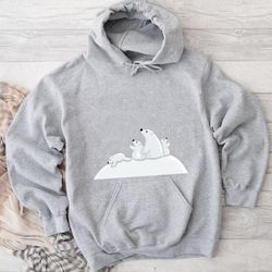 polar bear family hoodie, hoodies for women, hoodies for men