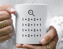 a clue number coffee mug, 11 oz ceramic mug