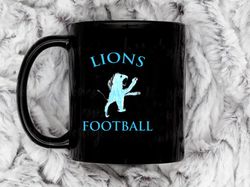 detroit lions football drawing coffee mug, 11 oz ceramic mug