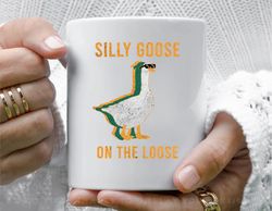 silly goose on the loose retro coffee mug, 11 oz ceramic mug