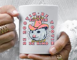 rootin tootin cowboy advice poss possum opossum funny meme coffee mug, 11 oz ceramic mug