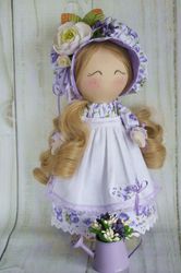 unique handcrafted cloth art doll a touch of provence for your