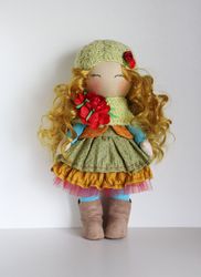 one-of-a-kind interior cloth art doll