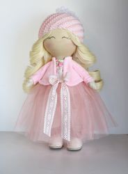 textile collectible handmade doll