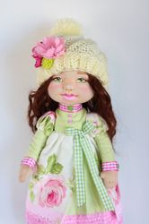 textile doll in pink gift for the daughter
