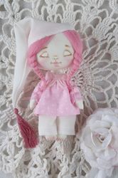 doll for kids room miniature textile doll handmade