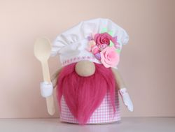 magical gnome chef toy whimsical kitchen decor for bakers and cooks