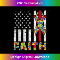 autism awareness faith cross autistic usa flag for dad mens - minimalist sublimation digital file - lively and captivating visuals