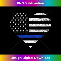 police officer heart flag american thin blue line deputy - edgy sublimation digital file - access the spectrum of sublimation artistry