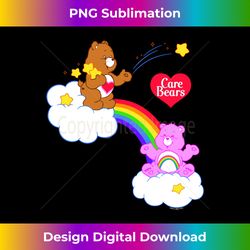 care bears tenderheart bear & cheer bear rainbow cloudy duo - luxe sublimation png download - crafted for sublimation excellence