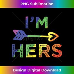 lesbian couple i'm hers she's mine matching lgbt pride - sublimation-optimized png file - enhance your art with a dash of spice