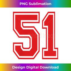 number 51 in red - contemporary png sublimation design - immerse in creativity with every design