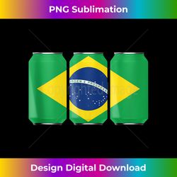 patriotic beer cans brazil w brazilian flag - eco-friendly sublimation png download - elevate your style with intricate details