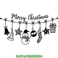 merry christmas hanging ornaments svg. digital download files